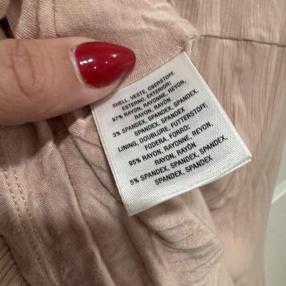 Anthropologie‎ Ribbed Knit Midi Dress Light Pink Asymmetrical Mock Small - Picture 8 of 8